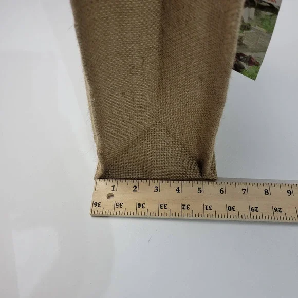 Burlap Bag Human Rights Watch Brown Black Minimalist Casual Open Hand Bag Tote - Picture 3 of 8